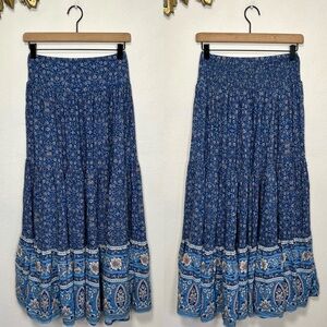 NATURAL LIFE Hanna Convertible Maxi Skirt Bohemian Blue Floral